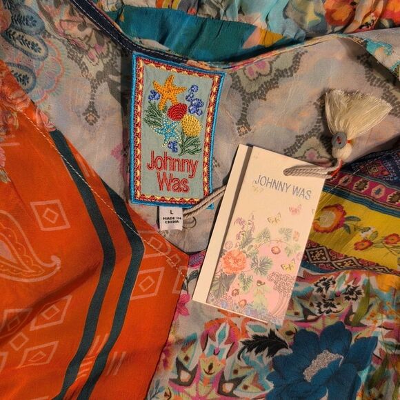 NEW Johnny Was Cherika Natania Dress Large Mixed Floral Print Boho Patchwork NWT - Picture 5 of 9